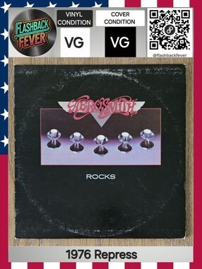 AEROSMITH•Rocks•1976 US (#JC 34165) Terre Haute, Repress